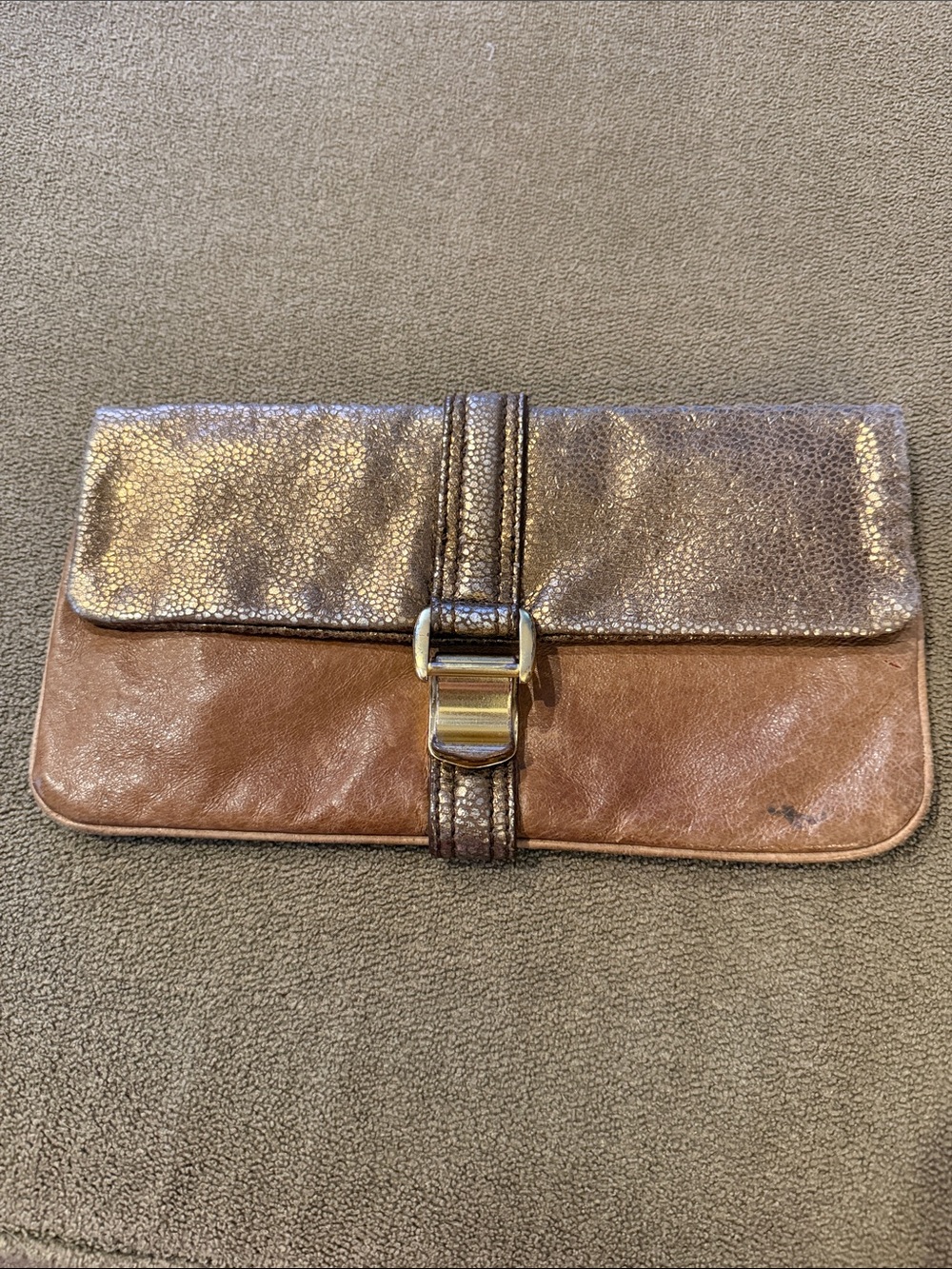 Martin + OSA Gold Leather Clutch Purse Wallet (TD)
